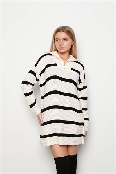 Fitilli Kamyoncu Yaka Çizgili Tunik