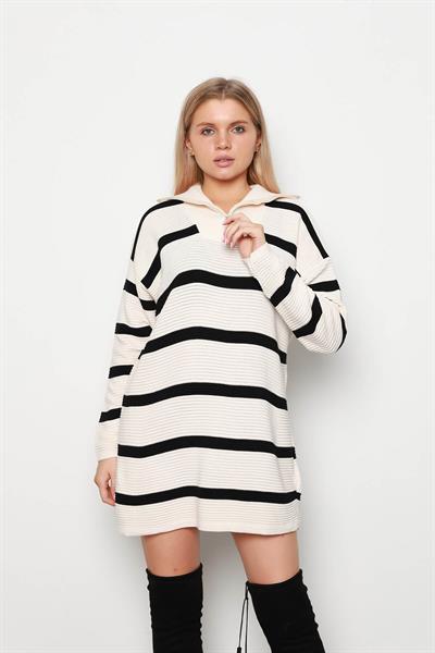 Fitilli Kamyoncu Yaka Çizgili Tunik