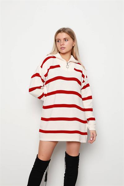 Fitilli Kamyoncu Yaka Çizgili Tunik