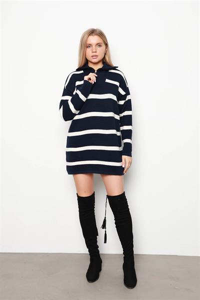 Fitilli Kamyoncu Yaka Çizgili Tunik