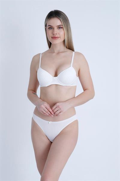 Fitilli Kaşkorse Balenli Dolgulu Sütyen Takım