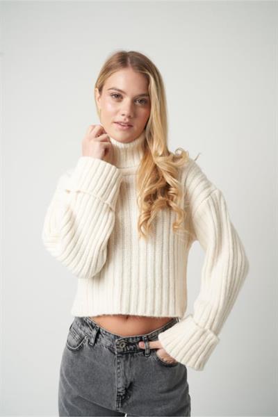 Fitilli Kolu Katlamalı Boğazlı Kazak