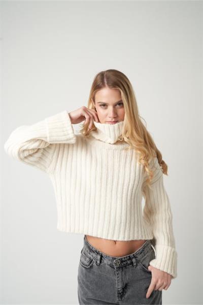 Fitilli Kolu Katlamalı Boğazlı Kazak