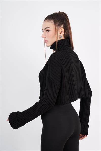 Fitilli Kolu Katlamalı Boğazlı Kazak