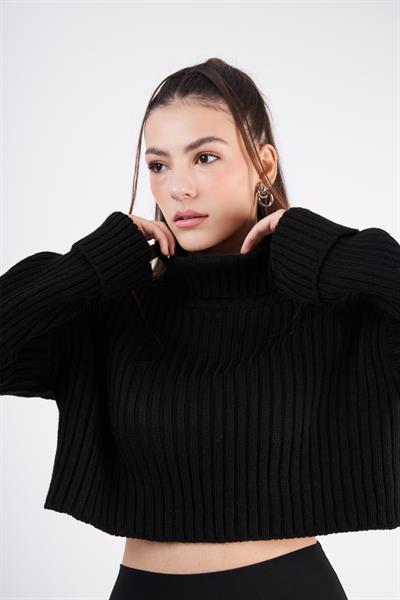 Fitilli Kolu Katlamalı Boğazlı Kazak