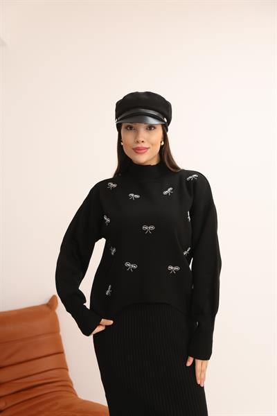 Fiyonk Taşlı Bluz Jile Elbise Takım