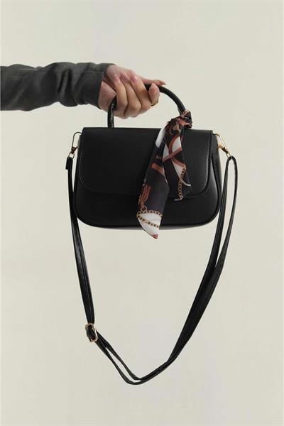 Fular Detaylı Kulplu El ve Omuz Çantası