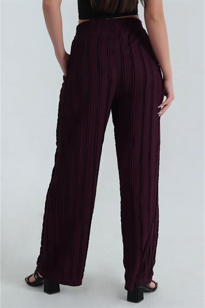 Geniş Paça Pileli Belden Bağlamalı Pantolon