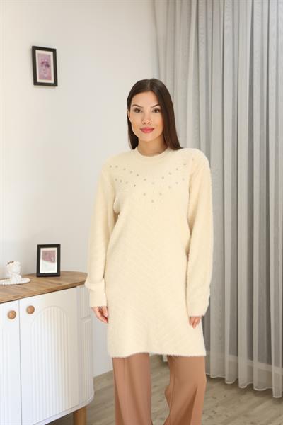 Göğsü Taşlı Yumoş Tunik