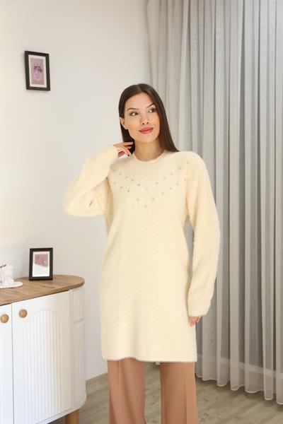 Göğsü Taşlı Yumoş Tunik