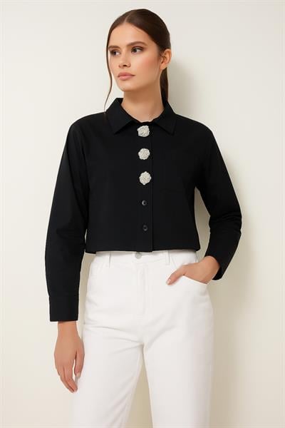 İnci Broşlü Gömlek