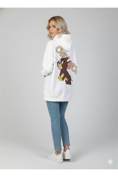 Jerry Baskılı Kapüşonlu Üç İp Sweat