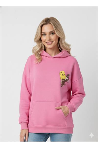 Jerry Baskılı Kapüşonlu Üç İp Sweat