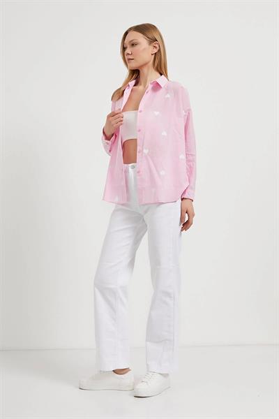 Kalp Baskılı Gömlek