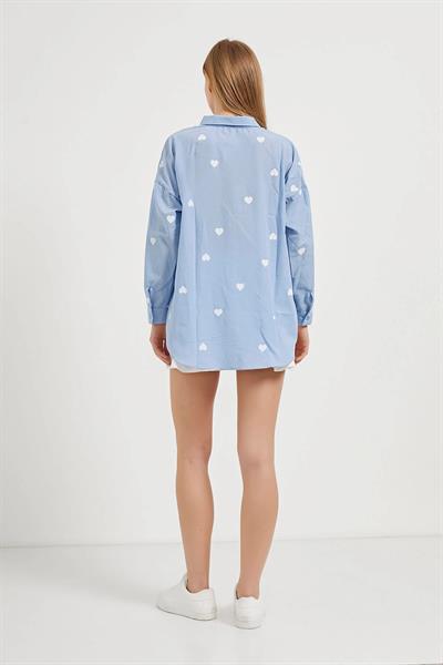 Kalp Baskılı Gömlek