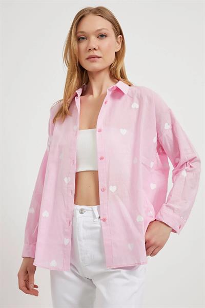 Kalp Baskılı Gömlek