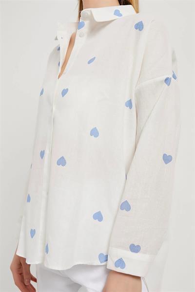 Kalp Baskılı Gömlek