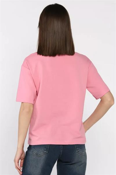 Kalp Nakışlı Modal Tshirt