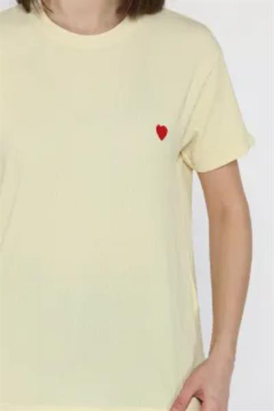 Kalp Nakışlı Modal Tshirt