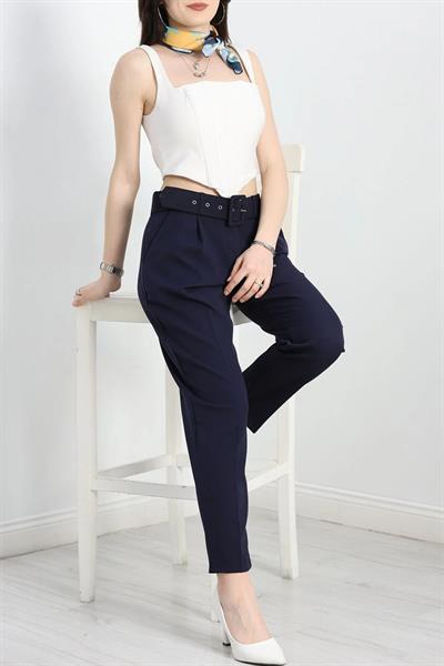 Kaplama Kemer Duble Paça Pantolon