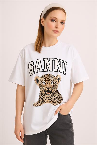 Kaplan Baskılı Oversize Tshirt