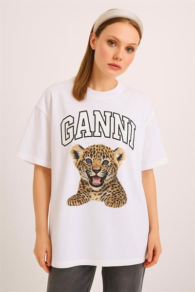 Kaplan Baskılı Oversize Tshirt