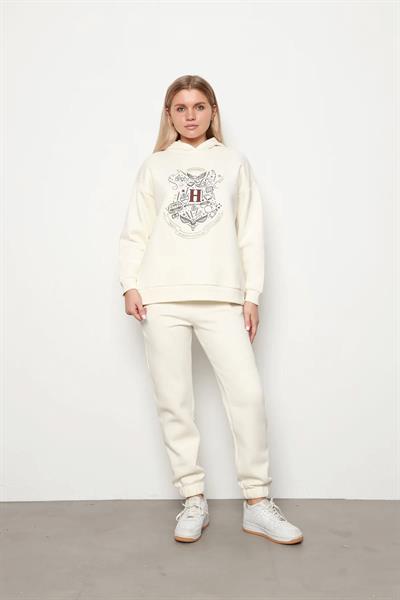 Kapşonlu Önü Baskılı 3 İp İkili Takım