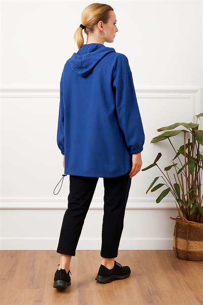 Kapüşonlu Çift Cepli Fermuarlı Kap