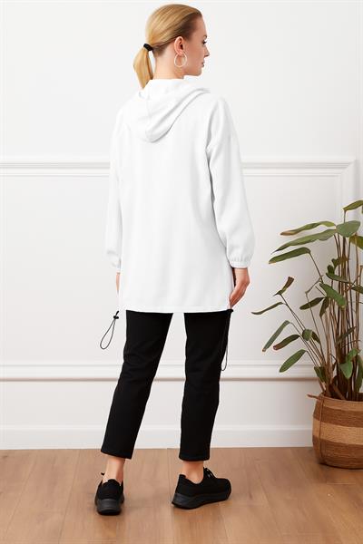 Kapüşonlu Çift Cepli Fermuarlı Kap