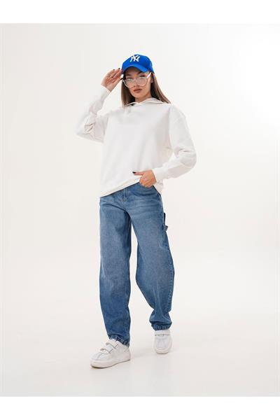Kapüşonlu Düz Basic Sweatshirt