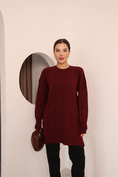 Kare Desen Triko Tunik