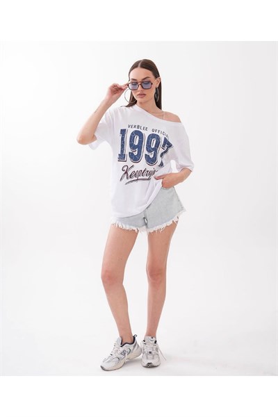Kayık Yaka 1997 Baskılı Tshirt