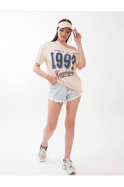 Kayık Yaka 1997 Baskılı Tshirt