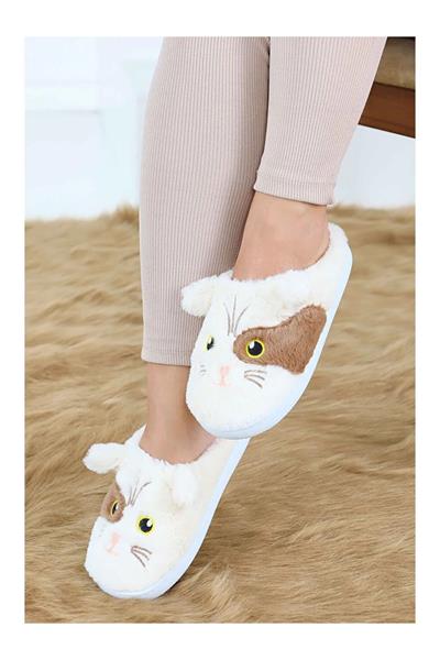 Kedi İşleme Detaylı Kadın Ev Terliği