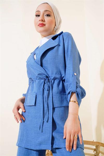 Keten Ceket Pantolon Takım