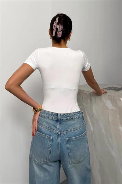 Kısa Kol U Yaka Bodysuit