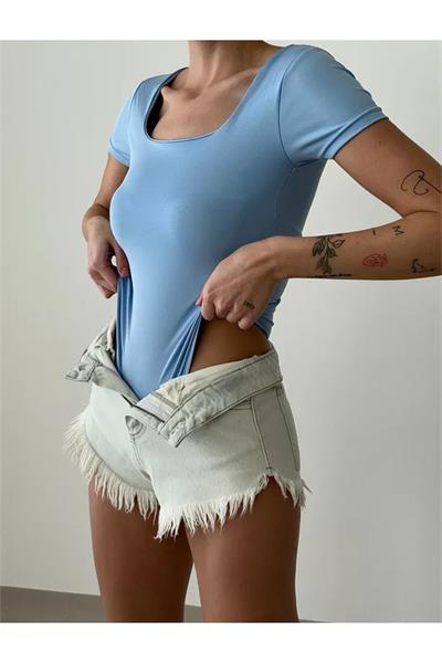 Kısa Kol U Yaka Bodysuit