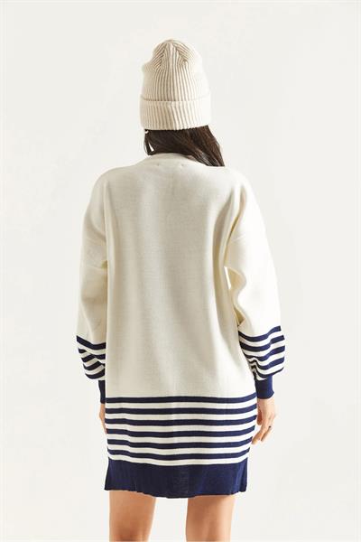 Kol Etek Çizgili Triko Tunik