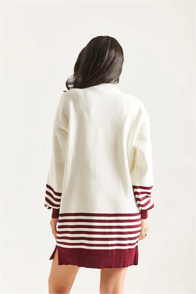 Kol Etek Çizgili Triko Tunik