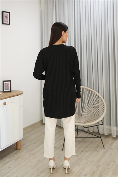 Kolları Düğmeli Fitilli Tunik