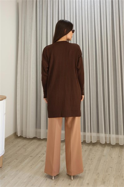 Kolları Düğmeli Fitilli Tunik