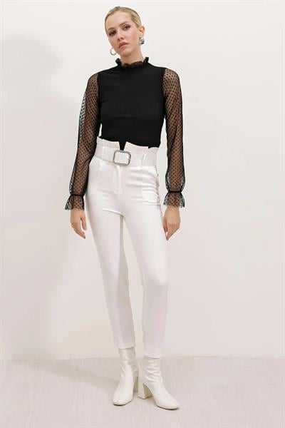 Kolları Tüllü Bluz