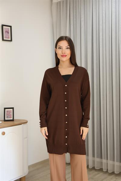 KOLU DÜĞMELİ DÜZ POLYELİT HIRKA