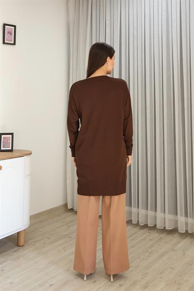 KOLU DÜĞMELİ DÜZ POLYELİT HIRKA