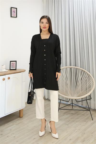 KOLU DÜĞMELİ FİTİLLİ HIRKA