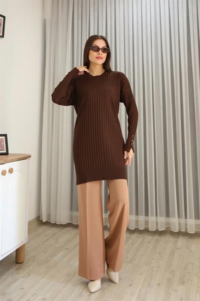 KOLU DÜĞMELİ FİTİLLİ TUNİK