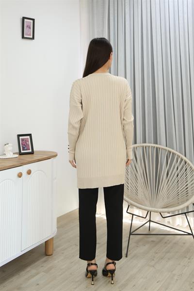 KOLU DÜĞMELİ FİTİLLİ TUNİK