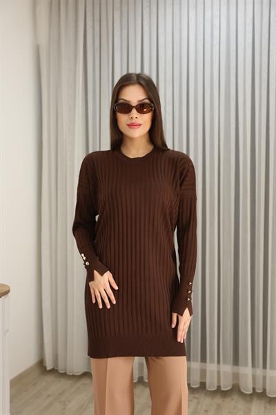 KOLU DÜĞMELİ FİTİLLİ TUNİK