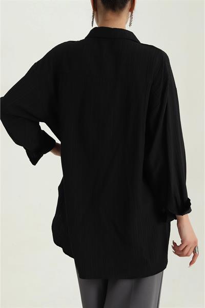 Kolye Detaylı Kırışık Model Gömlek