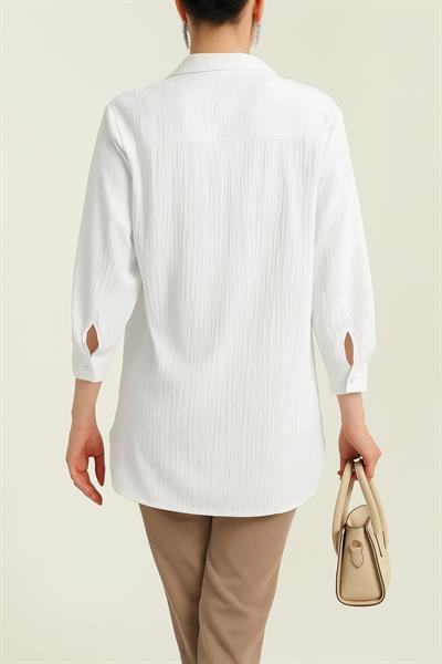 Kolye Detaylı Kırışık Model Gömlek